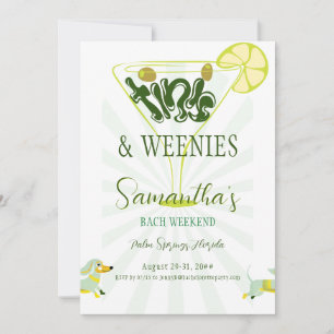 Weenies & Tinies Martini Bachelorette Bach Weekend Invitation