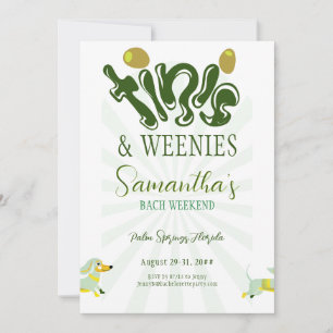 Weenies & Tinies Martini Bash Bachelorette Weekend Invitation