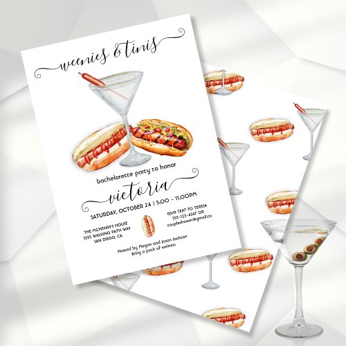 Weenies  Tinis Birthday Bachelorette Invitation