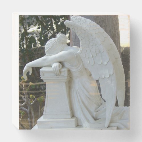 Weeping Angel Statue Wooden Box Sign
