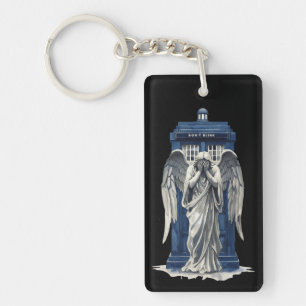 Weeping Angel with Blue Police Box 1 Keychain