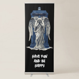 Weeping Angel with Blue Police Box 1 Retractable Banner
