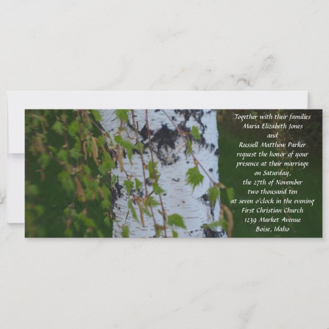 Weeping Birch Wedding Invitation (Front)