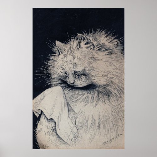 Weeping Cat by Louis William Wain Poster