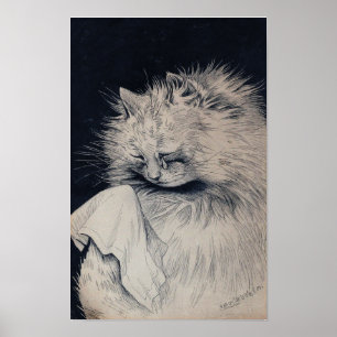 Weeping Cat by Louis William Wain Poster