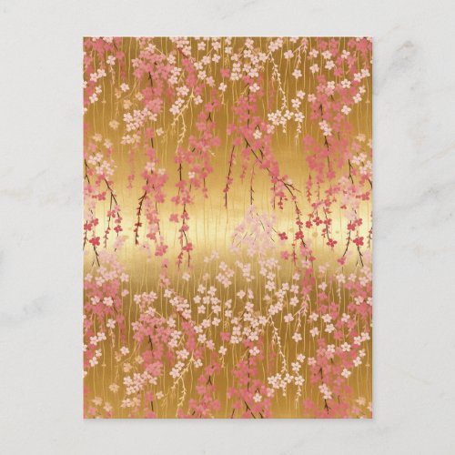 Weeping Cherry Blossom Chiyogami  Postcard