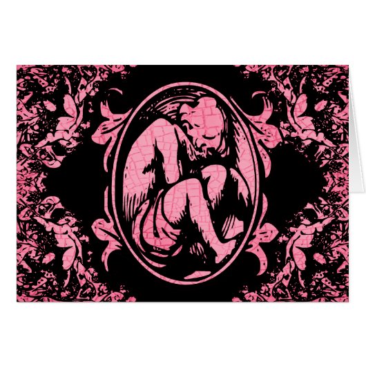 Weeping Cherub in Pink Cards (Front Horizontal)