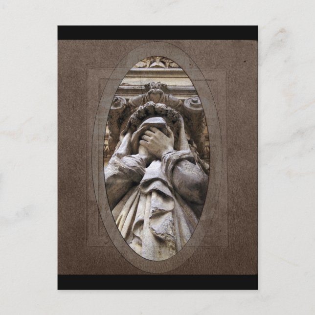 Weeping Funeral Art Postcard (Front)