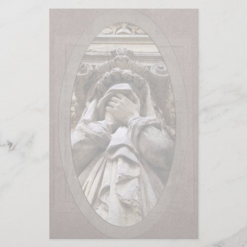 Weeping Funerary Sculpture Funeral Stationery