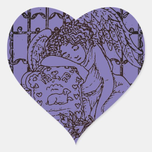 WEEPING GUARDIAN ANGEL CEMETERY MOURNING SYMPATHY HEART STICKER