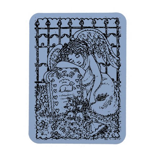WEEPING GUARDIAN ANGEL CEMETERY MOURNING SYMPATHY MAGNET