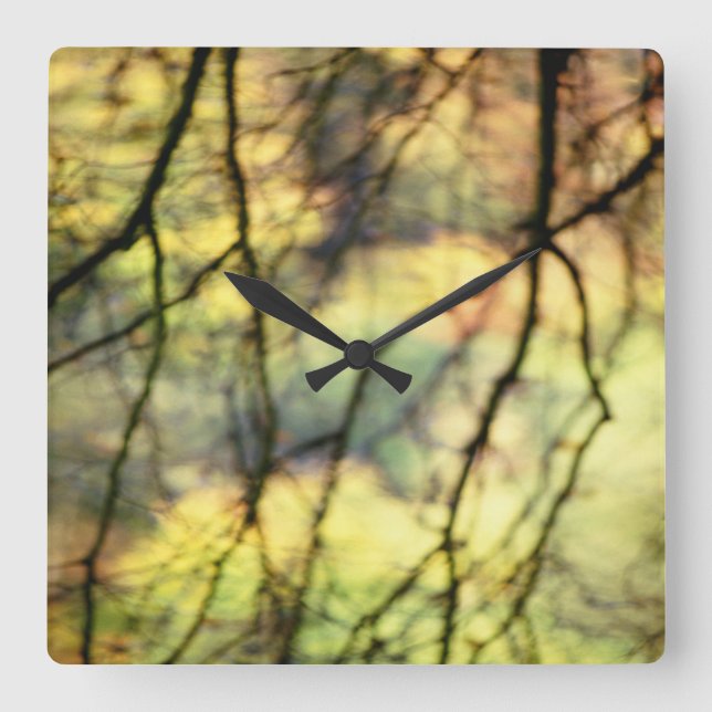 Weeping trees square wall clock (Front)