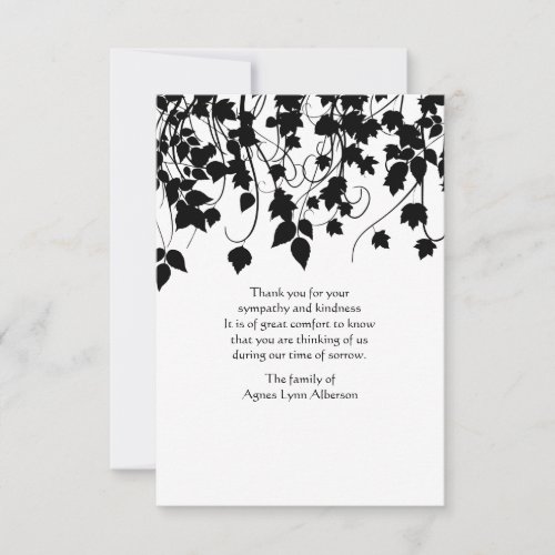 Weeping Vines Bereavement Thank You Card