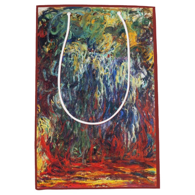 Weeping Willow at Giverny (by Claude Monet) Medium Gift Bag (Front)