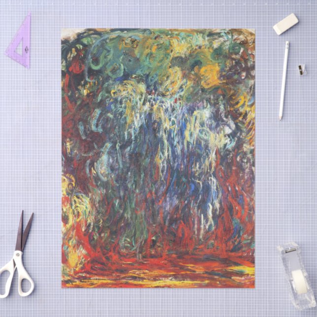 Weeping Willow at Giverny (by Claude Monet) Tissue Paper (Craft)