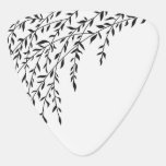 Weeping Willow Black White Branch Leaves Tree Guitar Pick at Zazzle