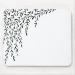 Weeping Willow Black White Branch Leaves Tree Mouse Pad at Zazzle