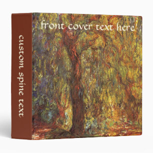 Weeping Willow by Claude Monet, Vintage Fine Art 3 Ring Binder