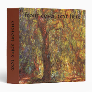 Weeping Willow by Claude Monet, Vintage Fine Art 3 Ring Binder