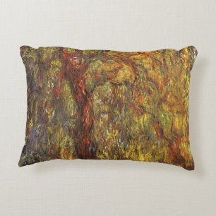 Weeping Willow by Claude Monet, Vintage Fine Art Accent Pillow
