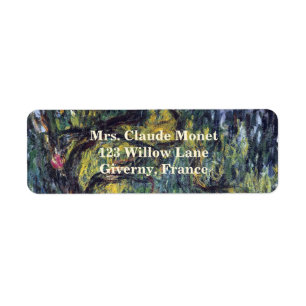Weeping Willow by Claude Monet, Vintage Fine Art Label