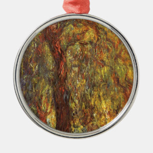 Weeping Willow by Claude Monet, Vintage Fine Art Metal Ornament