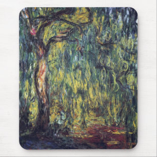 Weeping Willow by Claude Monet, Vintage Fine Art Mouse Pad