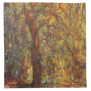 Weeping Willow by Claude Monet, Vintage Fine Art Napkin