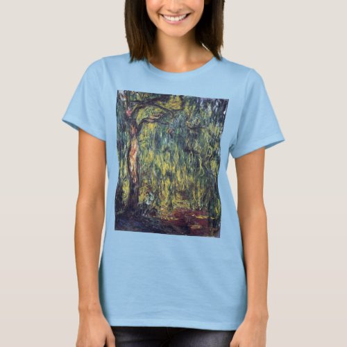 Weeping Willow by Claude Monet Vintage Fine Art T_Shirt