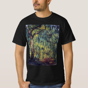 Weeping Willow by Claude Monet, Vintage Fine Art T-Shirt