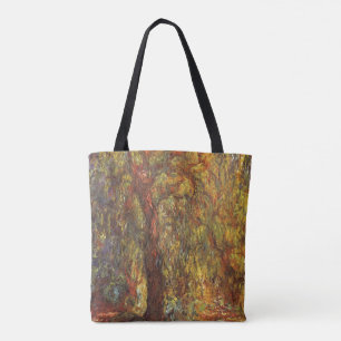 Weeping Willow by Claude Monet, Vintage Fine Art Tote Bag