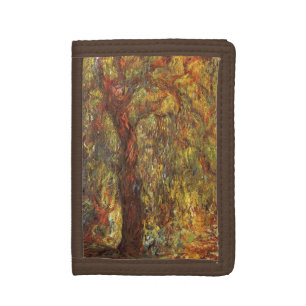 Weeping Willow by Claude Monet, Vintage Fine Art Tri-fold Wallet
