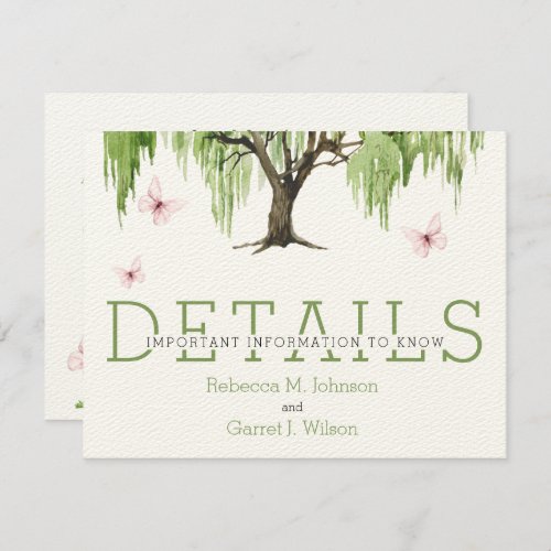 Weeping Willow Details  Enclosure Card