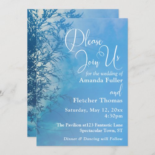Weeping Willow Ethereal Dreamy Sky Wedding 2 Invitation