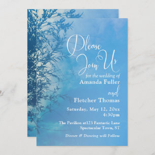Weeping Willow Ethereal Dreamy Sky Wedding 2 Invitation
