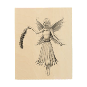 Weeping Willow Fairy with Catkin Wood Wall Decor