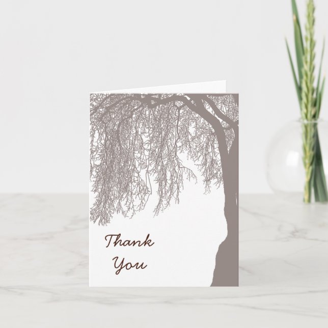 Weeping Willow Letterpress Thank You Card (Front)