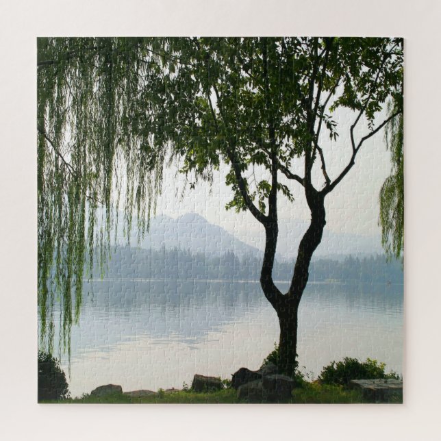 Weeping Willow Mountain View Jigsaw Puzzle (Vertical)