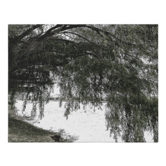 Weeping Willow on the Water Faux Canvas Print