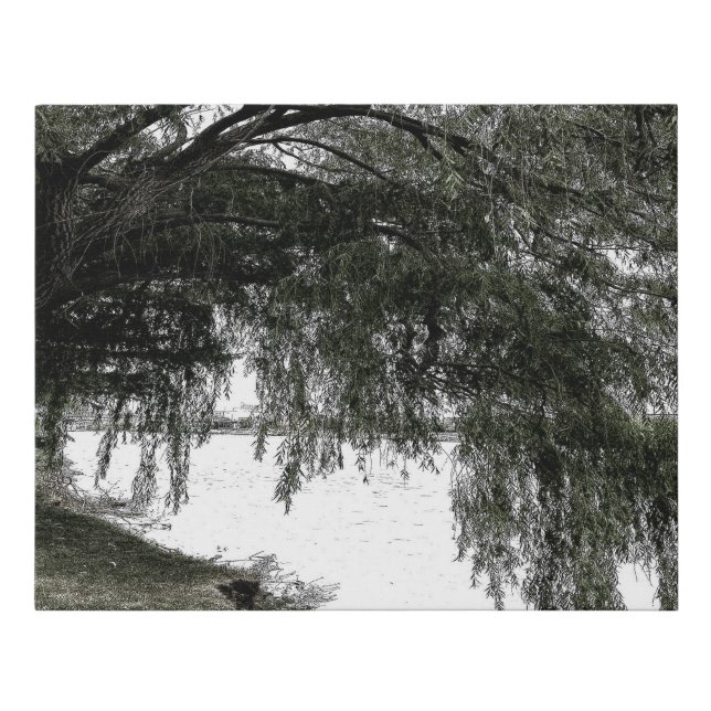 Weeping Willow on the Water Faux Canvas Print (Front)