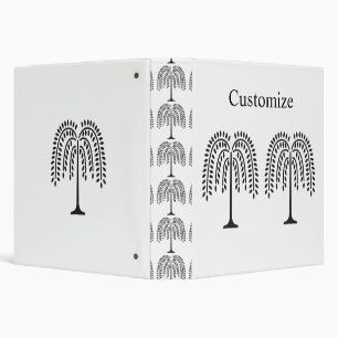 Weeping Willow Silhouette Thunder_Cove 3 Ring Binder