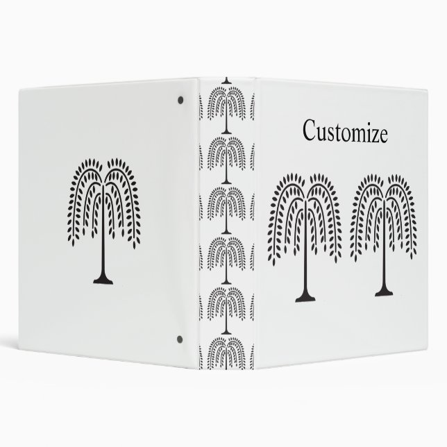 Weeping Willow Silhouette Thunder_Cove 3 Ring Binder (Background)