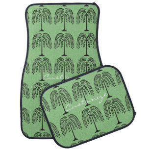 Weeping Willow Silhouette Thunder_Cove Car Floor Mat