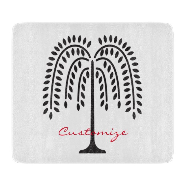 Weeping Willow Silhouette Thunder_Cove Cutting Board (Front)