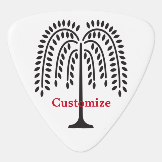 Weeping Willow Silhouette Thunder_Cove Guitar Pick (Front)