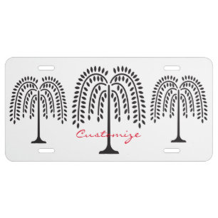 Weeping Willow Silhouette Thunder_Cove License Plate