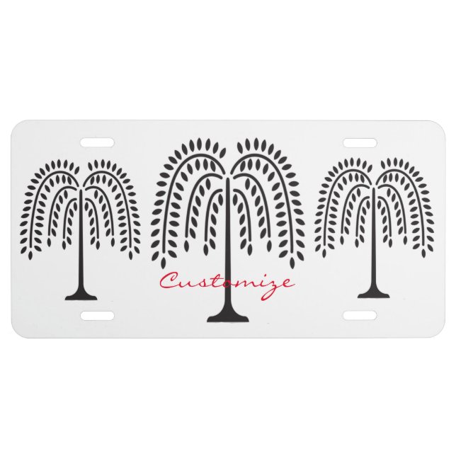 Weeping Willow Silhouette Thunder_Cove License Plate (Front)