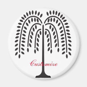 Weeping Willow Silhouette Thunder_Cove Magnet