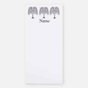 Weeping Willow Silhouette Thunder_Cove Magnetic Notepad