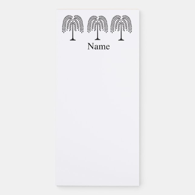 Weeping Willow Silhouette Thunder_Cove Magnetic Notepad (Front)